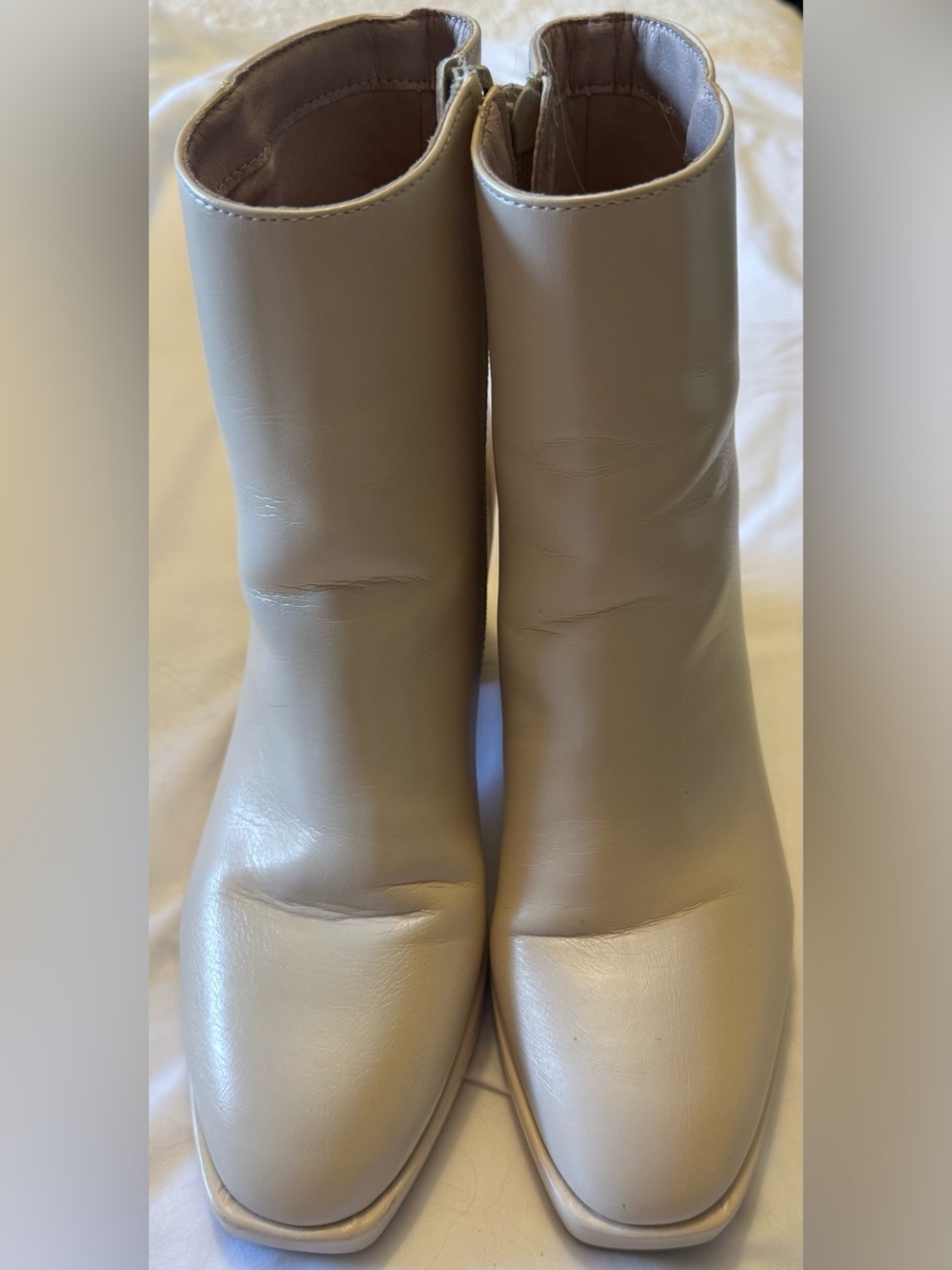 Chinese Laundry Cream Ankle Boots